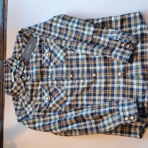 Dolce & Gabbana Quadri Check Tartan Pearl Snap Shirt NWT